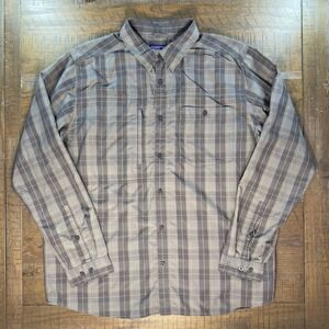 Patagonia Gallegos Shirt Mens Sz XL Long-Sleeve Nylon/Tencel Fishing Hiking